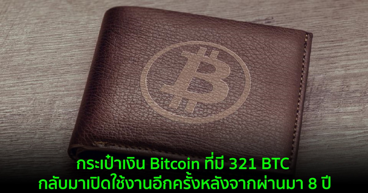 กระเป๋าเงิน Bitcoin ที่มี 321 Btc กลับมาเปิดใช้งานหลังจากผ่านมา 8 ปี -  Bitcoin Addict